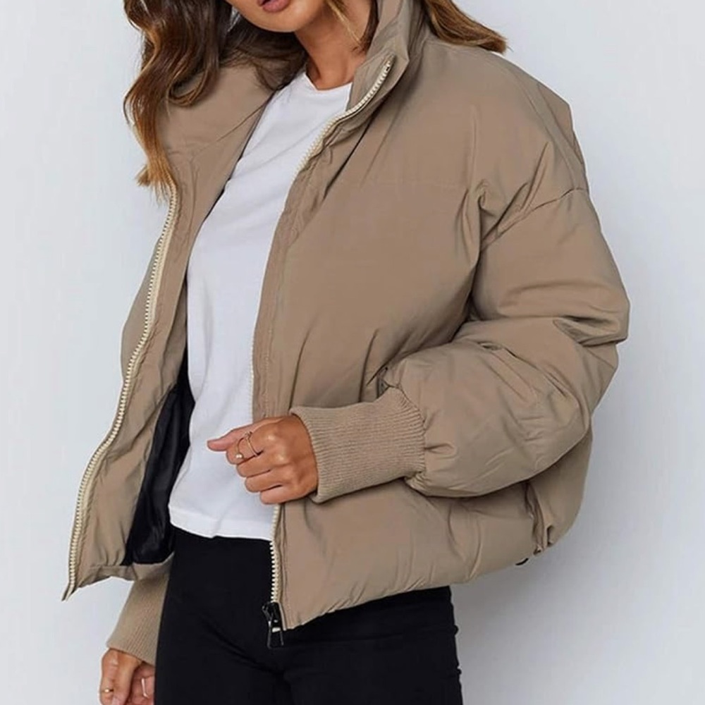 Source Unknown Taupe Puffer Jacket
